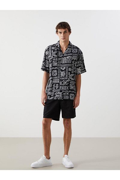 LC Waikiki Ανδρικό πουκάμισο XSIDE Regular Fit με κοντό μανίκι βισκόζη