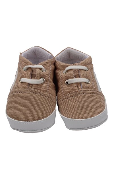 bebegen Baby Boy Beige White Leather Line Linen Shoes