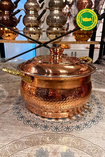 Yardımcı Bakır Since 1997 Forged Copper Marash Casserole Pot Set