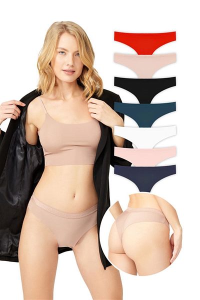 Cottonhill Basic Laser Cut Mesh Elastic Brazilian εσώρουχα 7 Συσκευασία