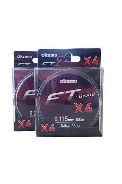 Okuma Ft-*4 Braided Line 150 Mt Gray Braided Rope Fishing Line