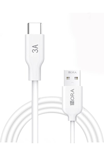 1HORA CAB251 3A Type-C Data ve Şarj Kablosu - 1 Metre - Hızlı Şarj - Beyaz