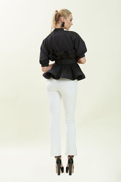 VERDA Judge Collar Pleated Blouse