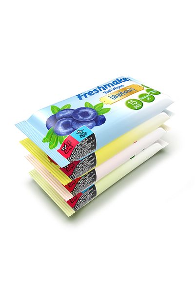 Freshmaker Wet Pocket Wipes Fruit 15 X 36