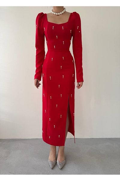 İpeksi Silky Akit Pearl Detailed Dress