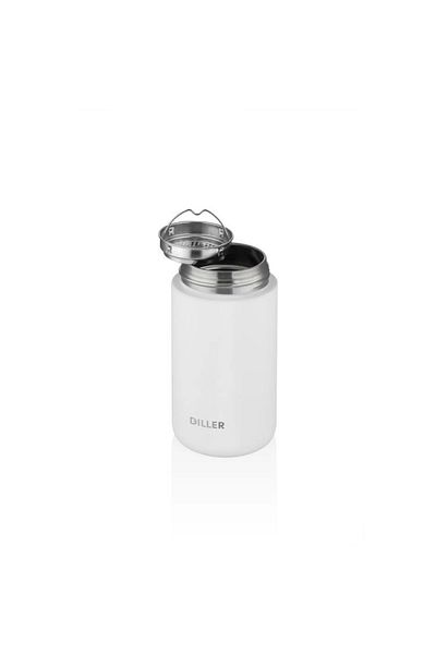 DILLER Vagonlife Silicone Carrying Steel Flask with Strainer and Rabbit Figure with Handle D9078 420 ml