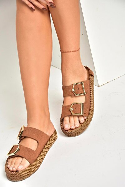 Fox Shoes U 596030202 Papuci de damÄ din piele intoarsa maro