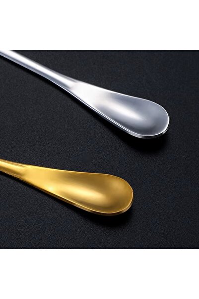 NEVASES Kalp Şeklinde Mini Kahve Kaşığı Çay Tatlı Asılı Kaşık Altın Gümüş Kaşık Paslanmaz Çelik Sofra Takımı