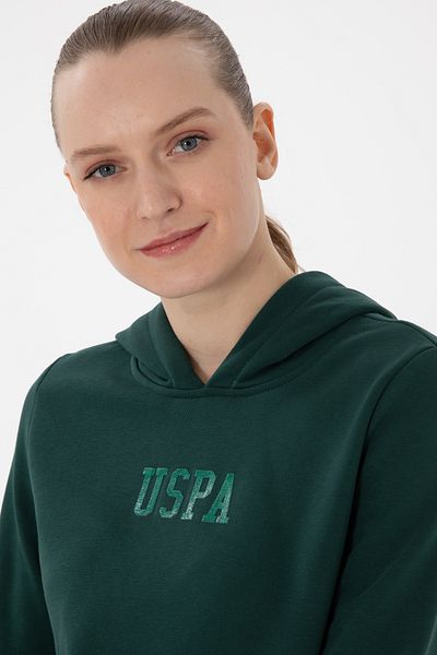 U.S. Polo Assn. Hanorac de bază verde închis pentru femei 50289536-VR079