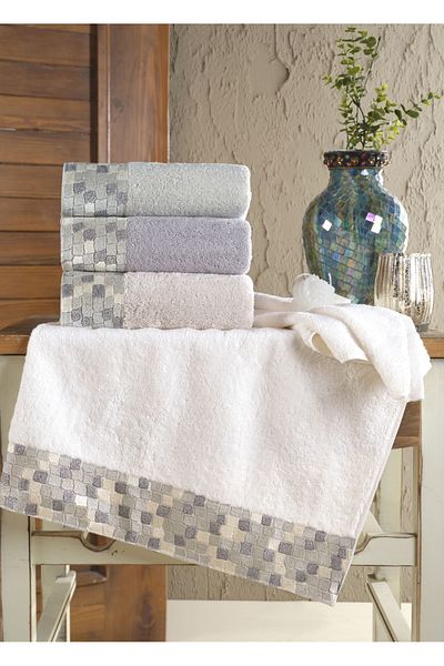 Dantela KOD-8071 - 50x90 Cotton Towel Set of 4 (Mix)