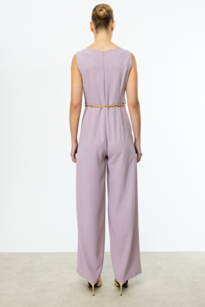 Mi Pret a Porter Mi Sıfır Kol Metal Gold Kemerli Tulum