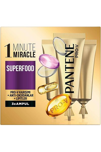 Pantene 15 ml Miracle Superfood Ampoule - Pack of 3
