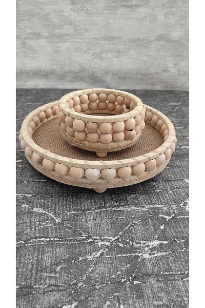 Sorgun Kadın Kooperatifi Beaded Presentation Tray Set of 2