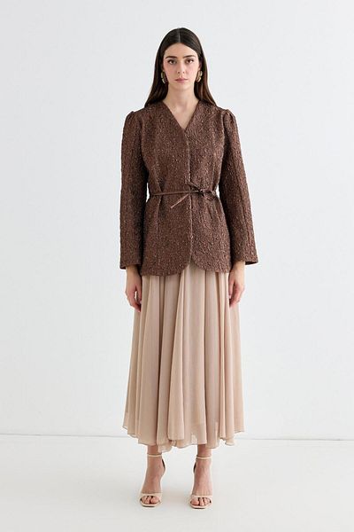 KADRİYE BAŞTÜRK Яке Lenia Jacquard Mocha