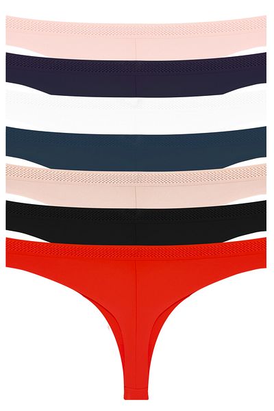Cottonhill Basic Laser Cut Mesh Elastic Brazilian εσώρουχα 7 Συσκευασία