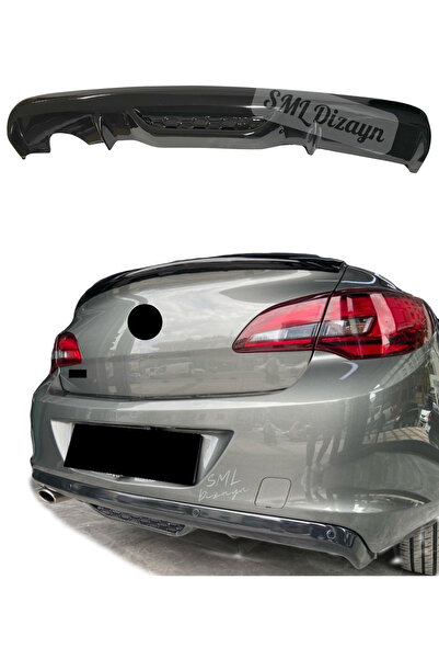SML Dizayn Opel Astra J Sedan Difüzör Plastik Parlak Siyah Arka-bodykit-difizör-ek