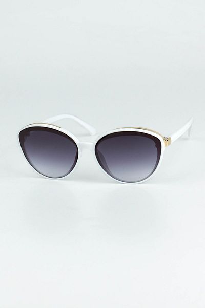 Di Caprio Women's White Uv400 Protected Geometric Model Sunglasses