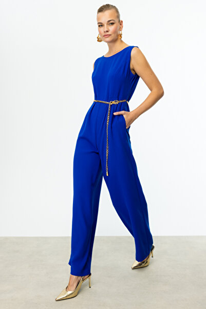 Mi Pret a Porter Mi Zero Collar Metal Gold Belted Overall