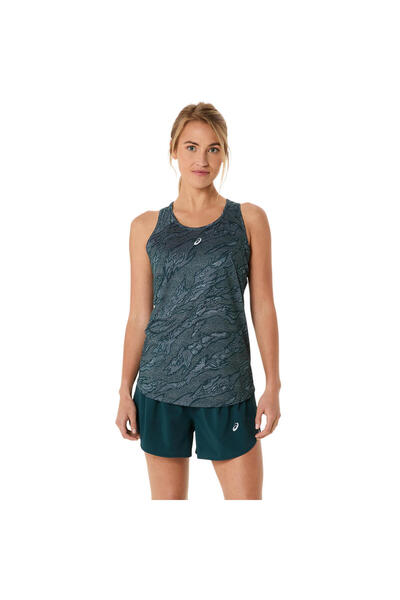 Asics Road All Over Prınt Tank Kadın Yeşil Atlet 2012d071-302