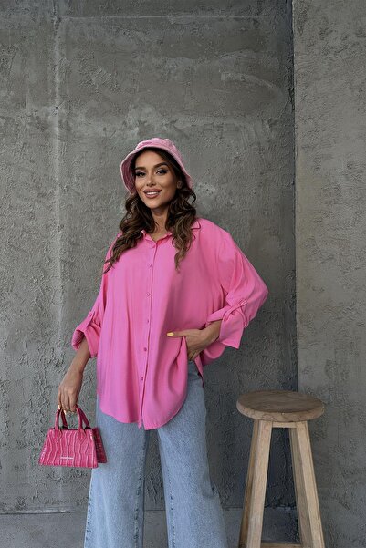 RB CLUB Ženska košulja sa Oversize kroj rukava i preklopljenim detaljima