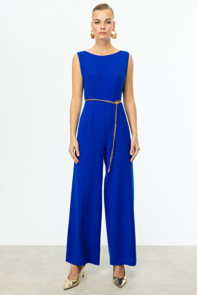 Mi Pret a Porter Mi Zero Collar Metal Gold Belted Overall