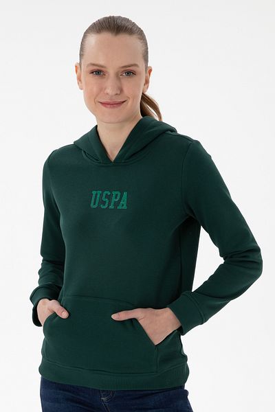 U.S. Polo Assn. Hanorac de bază verde închis pentru femei 50289536-VR079