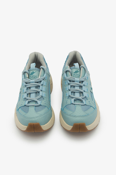 SAYL Mavi Bağcıklı Hafif Kalın Taban Kadın Sneaker Spor Ayakkabı