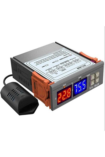 Diyotlab STC-3028 12V LCD Ekranlı  Isı Ve Nem Termostatı Kuluçka Makinalarına Uygun