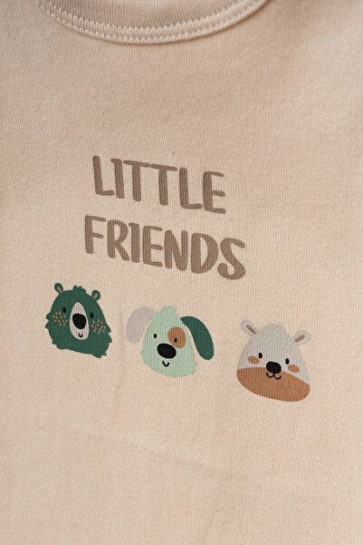 My Hanne Little Friends Printed 2-Piece Combed Cotton Jumpsuit 1013