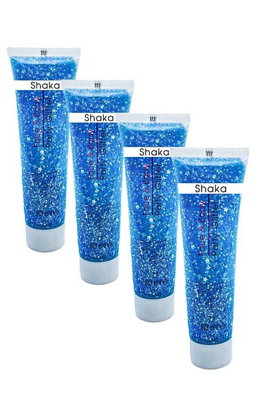 SHAKA 4 Pieces Colorful Glitter Glitter for Face and Body Glitter Party Glitter 30 ml