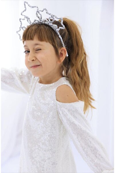 mon icone beyaz payet elbise