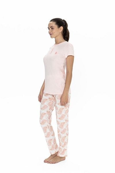 U.S. Polo Assn. Women's Salmon Sleeved Pajamas U.S. Polo Assn. 20088B