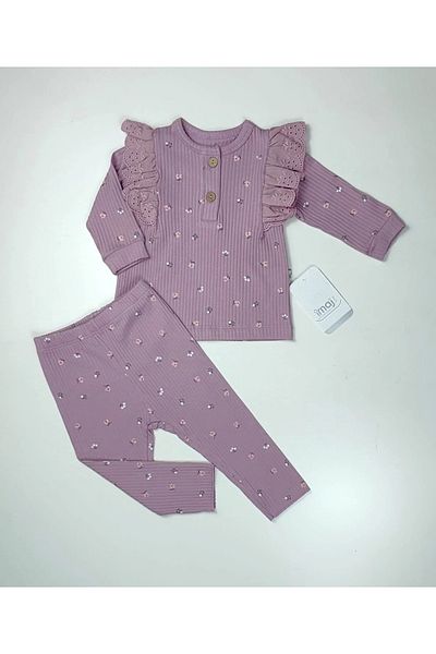 İmaj Girl's Little Flowers 2-Piece Baby Set, Pajama Set