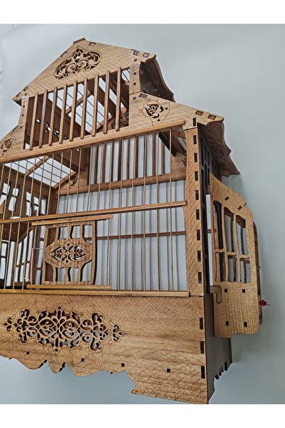 creablue Özel Tasarım Ahşap Katlı Kuş Kafesi