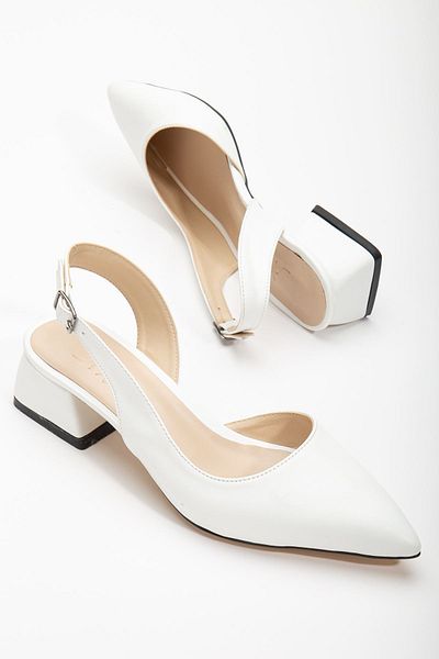 Hayalimdeki Ayakkabı Ossie White Skin Women's Heeled Shoes