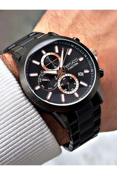 Ferrucci Functions Active Steel Cord 3 Atm Waterproof Men's Wrist Watch