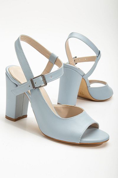 Hayalimdeki Ayakkabı Pantofi de damă Lovisa cu toc Baby Blue Skin