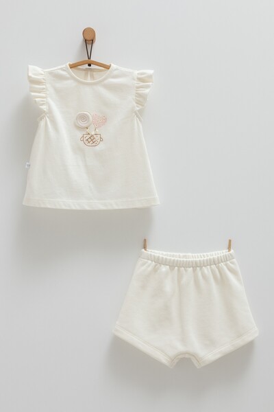 Caramell %100 PAMUK KIZ BEBEK TAKIMI YAZLIK BEBEK TAKIMI