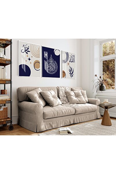 Harika bir ev HARİKABİREV|BOHEM LACİVERT-GRİ ALLAH-AYETEL KÜRSİ-MUHAMMED KOMB...