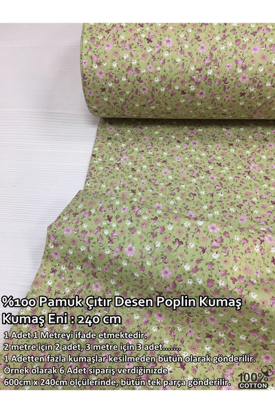 evimrenk Çıtır Çiçek Desenli Poplin Kumaş - Nevresim - Çarşaf - Hobi - Elbise...