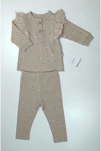 İmaj Girl's Little Flowers 2-Piece Baby Set, Pajama Set