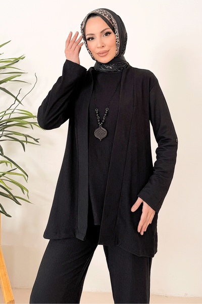 Bestenur Aser Bürümcük Triple Set 1363 - Black