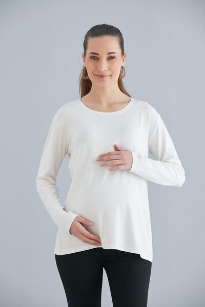Işşıl IŞIL 4537-Zero Collar Maternity Viscose Lycra Badi