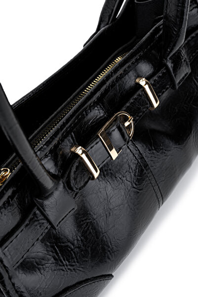 minebag Штучна шкіра Жіноча сумка через плече - з ременем, деталізована та з шипами, чорна