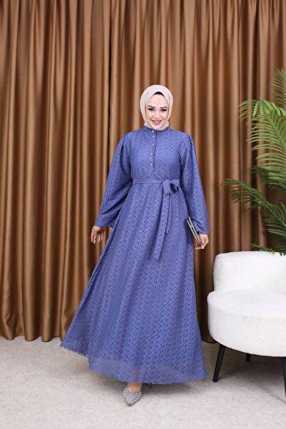 NevaMar Buttoned Lace Dress-Lined