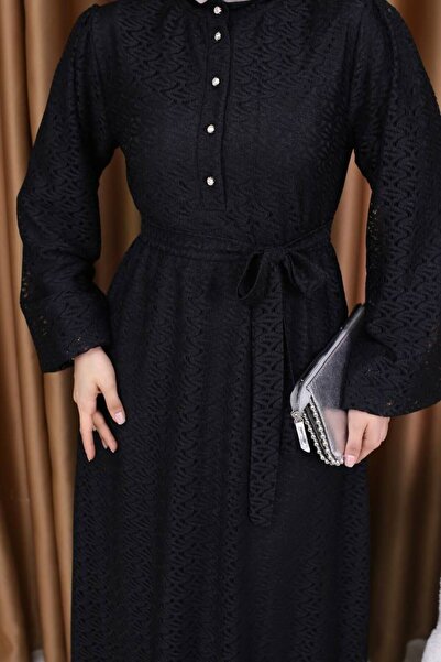 NevaMar Buttoned Lace Dress-Lined