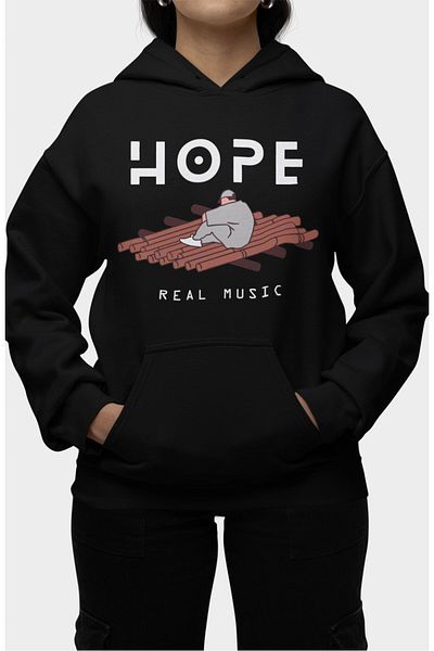 Fuddy Moda Oversize Nf Hope Real Music Printed Hooded Sweatshirt, Unisex Rapper Themed Hoodie