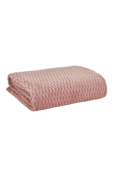 Karaca Home Wellsoft Blanket Laundry, Raunda Double, Dusty Rose