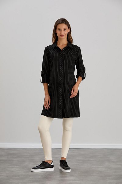 Işşıl Işil 4546 - Striped Bias Cut Maternity Shirt and Tunic