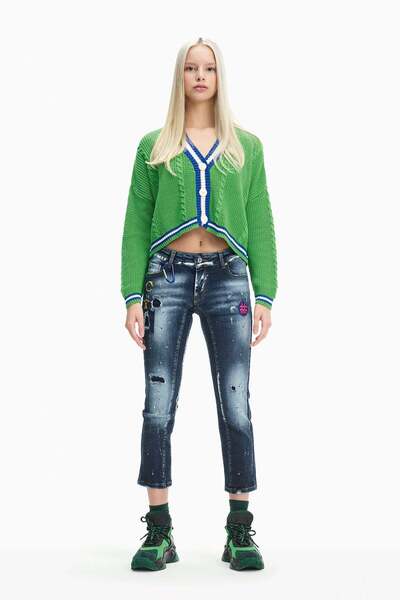 #vdr viadellerose Women's Blue Trousers 10480